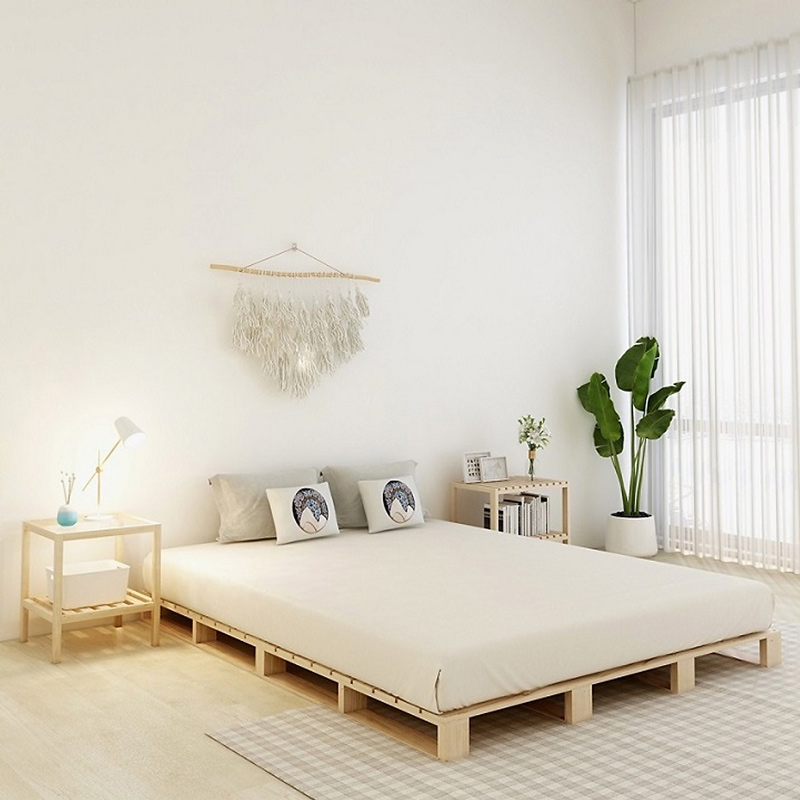 Trang trí phòng ngủ nhỏ không có giường bằng cách sử dụng vật dụng gỗ