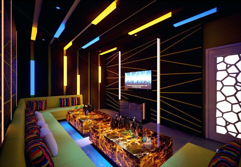 Thiết kế phòng karaoke với không gian 3D nhiều hiệu ứng